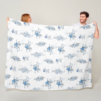 Fleece Blanket - Snow Mice Pattern