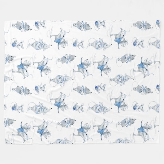 Fleece Blanket - Snow Mice Pattern (Voorkant (Horizontaal))