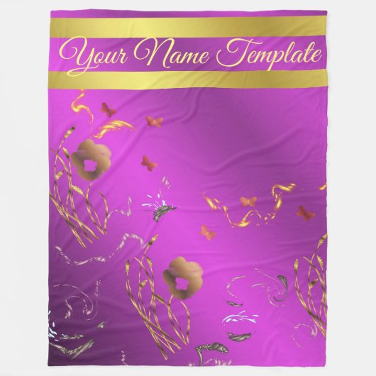 Fleece Blanket, temlaat, bloemperk, elegant Deken (Voorkant)