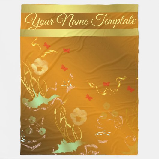 Fleece Blanket, temlaat, bloemvakantie, elegant, Deken (Voorkant)