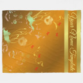 Fleece Blanket, temlaat, bloemvakantie, elegant, Deken (Voorkant (Horizontaal))