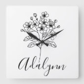 Fleece Blanket Vierkante Klok (Voorkant)