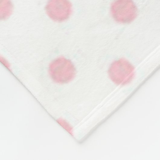 Fleece Blanket/White met roze pooldots (Hoek)