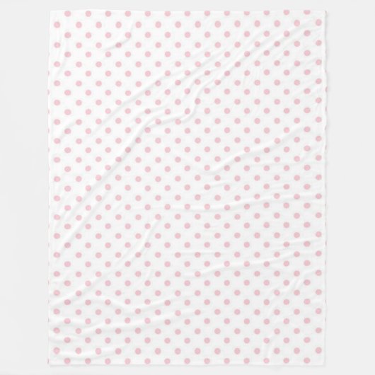 Fleece Blanket/White met roze pooldots Deken (Voorkant)