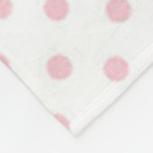 Fleece Blanket/White met roze pooldots Deken (Hoek)