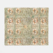 FLEECE BLANKET : WILLIAM MORRIS : HONEYSUCKLE (Voorkant (Horizontaal))