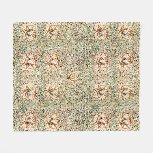 FLEECE BLANKET : WILLIAM MORRIS : HONEYSUCKLE (Voorkant (Horizontaal))