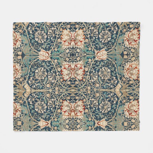 FLEECE BLANKET : WILLIAM MORRIS : HONEYSUCKLE (Voorkant (Horizontaal))