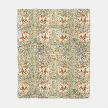 FLEECE BLANKET : WILLIAM MORRIS : HONEYSUCKLE