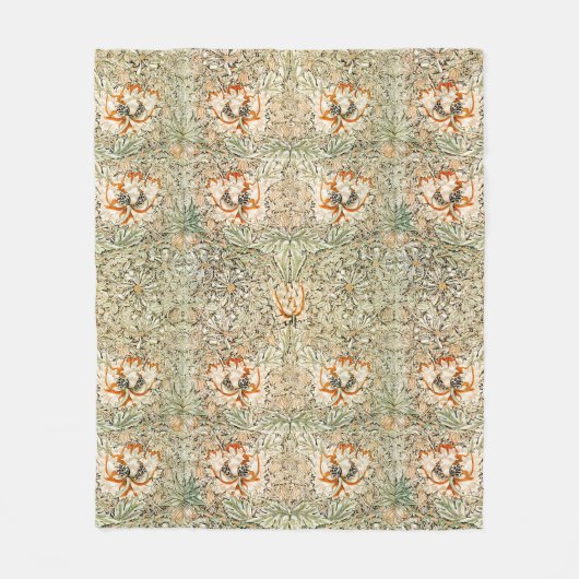 FLEECE BLANKET : WILLIAM MORRIS : HONEYSUCKLE DEKEN (Voorkant)