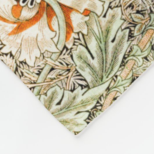 FLEECE BLANKET : WILLIAM MORRIS : HONEYSUCKLE DEKEN (Hoek)