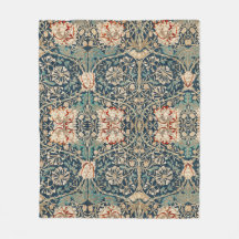 FLEECE BLANKET : WILLIAM MORRIS : HONEYSUCKLE