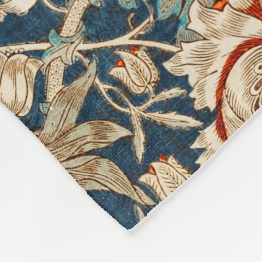 FLEECE BLANKET : WILLIAM MORRIS : HONEYSUCKLE DEKEN (Hoek)