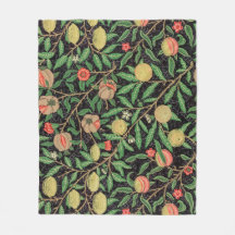 FLEECE BLANKET : WILLIAM MORRIS : POMEGRANTE