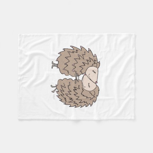 Fleece Blanket with Hedégels knuffelend (Voorkant (Horizontaal))