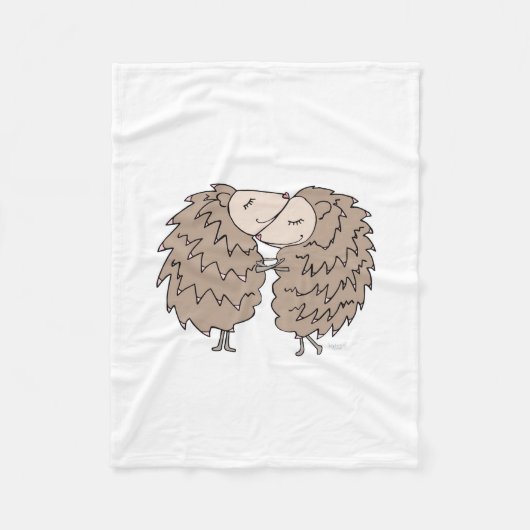 Fleece Blanket with Hedégels knuffelend (Voorkant)