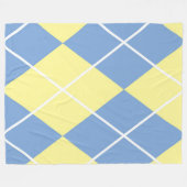 Fleece Blanket/Yellow, blauw en wit diamant Deken (Voorkant (Horizontaal))