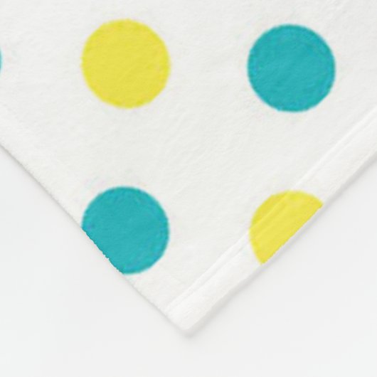 Fleece Blanket/Yellow en Blue Polka Dots (Hoek)
