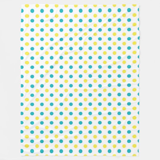 Fleece Blanket/Yellow en Blue Polka Dots Deken (Voorkant)