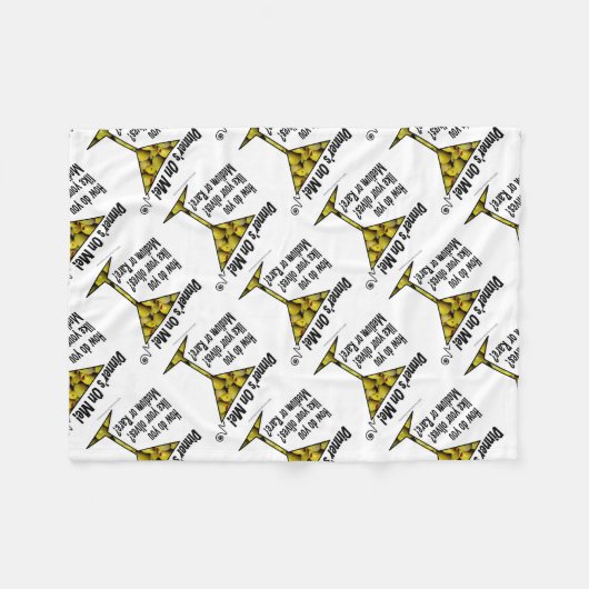 FLEECE BLANKETS - MEDIUM- OF ZELDZAME MARTINI-OLIJ (Voorkant (Horizontaal))