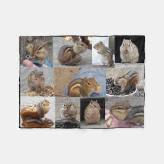 Fleece Chipmunk Blanket met 11 Chipmunks. Deken