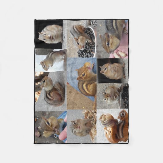 Fleece Chipmunk Blanket met 11 Chipmunks. Deken (Voorkant)