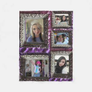 Fleece deken 5 Zilveren Frame Foto Inserts