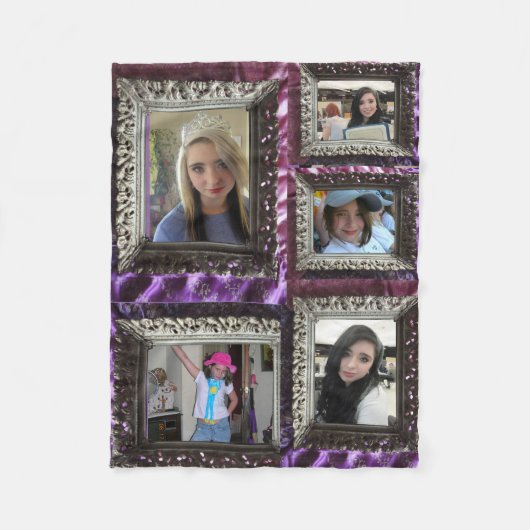 Fleece deken 5 Zilveren Frame Foto Inserts (Voorkant)