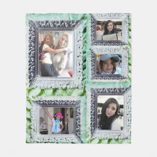 Fleece deken 5 Zilveren lijst foto-inserts (Voorkant)