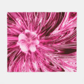Fleece Deken Abstracte Lijnen Paarse Bloem (Voorkant (Horizontaal))