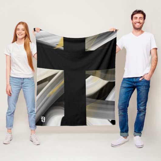 Fleece Deken Abstracte Trend Interieur Decor Zwart (In situ)