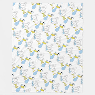 Fleece deken/Baby jongen-ooievaar Deken