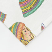 Fleece deken Boho hoed meisje (Hoek)