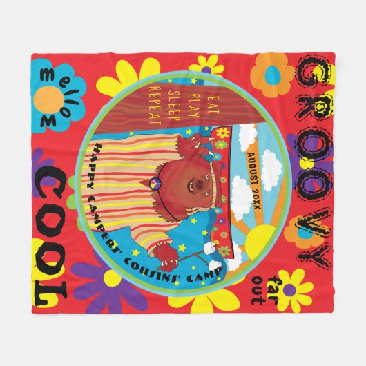 Fleece Deken Camp Groovy Beer Personaliseren (Voorkant (Horizontaal))