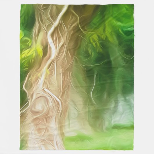 Fleece Deken Dream Light Green Tree (Voorkant)