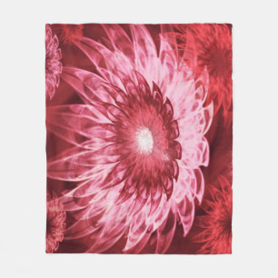 Fleece Deken Fantasy Bloemen Rood
