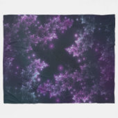 Fleece Deken Fractal Bladeren Violet Glow (Voorkant (Horizontaal))