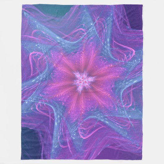 Fleece Deken Fractal Delicate Cyaan Palet (Voorkant)