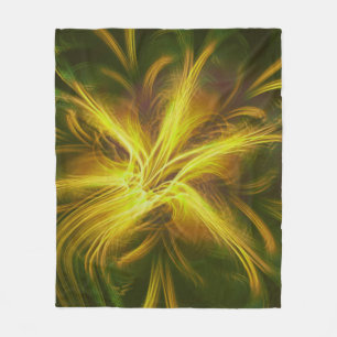 Fleece Deken Fractal Flower Yellow Palette