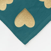 Fleece deken "Gold Hearts Framed" personaliseren (Hoek)