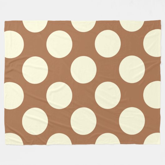 Fleece deken grote cirkels stippen bruin crème (Voorkant (Horizontaal))
