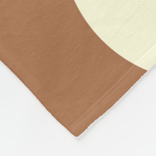 Fleece deken grote cirkels stippen bruin crème (Hoek)