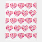 Fleece deken - Hartjes Design 2 (Voorkant)