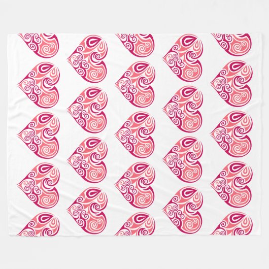 Fleece deken - Hartjes Design 2 (Voorkant (Horizontaal))