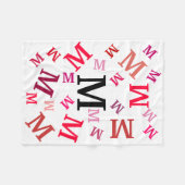 Fleece deken - Jumbled Letters in Reds (Voorkant (Horizontaal))