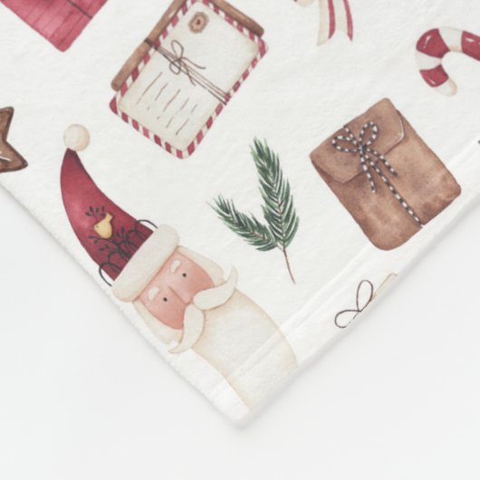 Fleece Deken Kerstpatroon (Hoek)