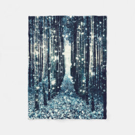 Fleece deken: Magisch bos grijsgroen elegant Deken