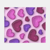 Fleece deken met 3D glanzende harten (Voorkant (Horizontaal))