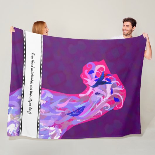 Fleece deken met een leuke illustratie van een Gre (In situ)