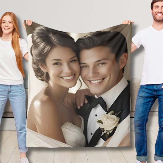 Fleece deken met eigen foto 1e jubileumcadeau